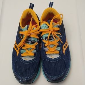 Saucony Women's Grid Profile Running Sneakers, 7.5, Navy/Orange